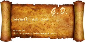 Germányi Dea névjegykártya